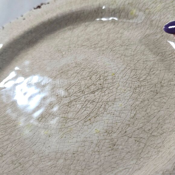 4 Pier 1 Carmelo Melamine Salad Lunch Plates 9" Sand rustic crackle unbreakable - Picture 6 of 10